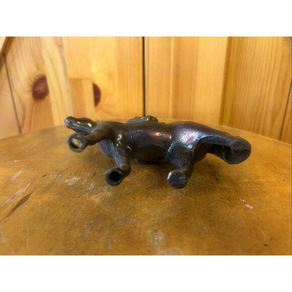 VINTAGE COPPER PLATED JOCKEY ON HORSE EQUESTRIAN FIGURINE (5869) - Picture 6 of 6